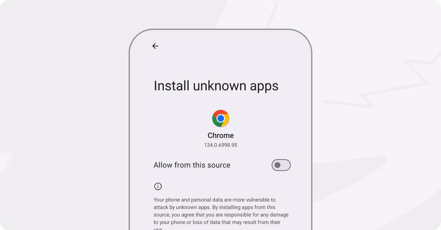 Allow app installation from this source