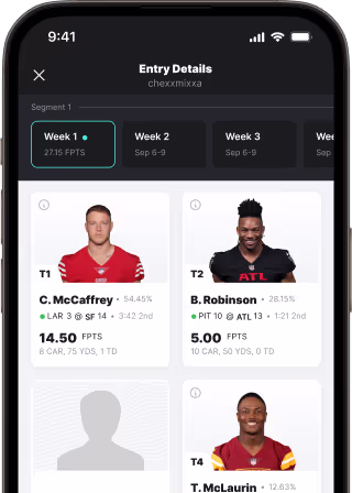 Mobile screen showing Entry Details page with players tiering